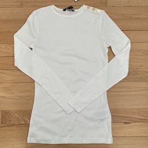 Women’s Ralph Lauren NWT long sleeve form fitting white shirt